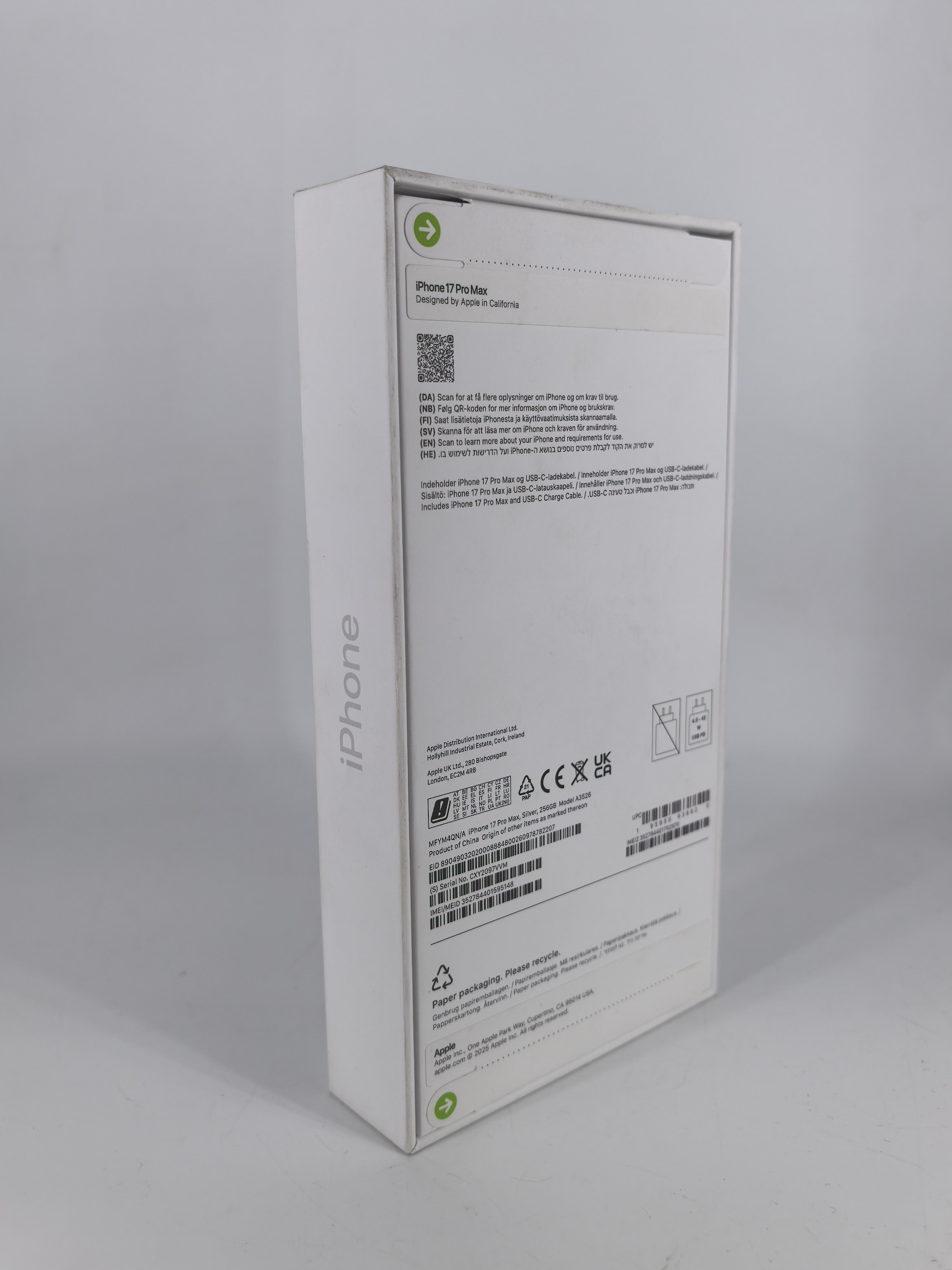 Смартфон Apple iPhone 17 Pro Max 256 ГБ MFYM4QN/A , Sim + eSim, Silver (Новый)