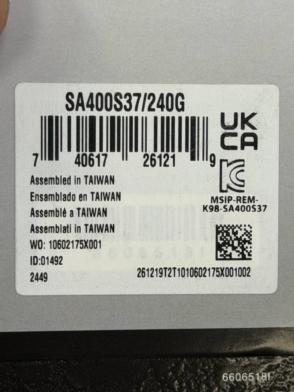 Внутренний SSD диск KINGSTON A400 240GB, SATA3, 2.5" (SA400S37/240G) (Новый)