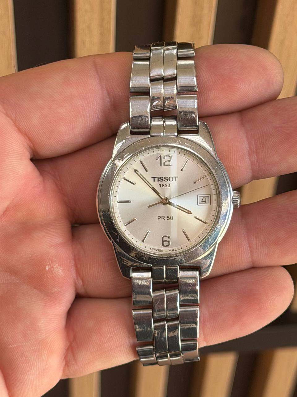 Tissot 1853 PR50 Quartz Date Mens Wristwatch Swiss J376/476K(Б\У)