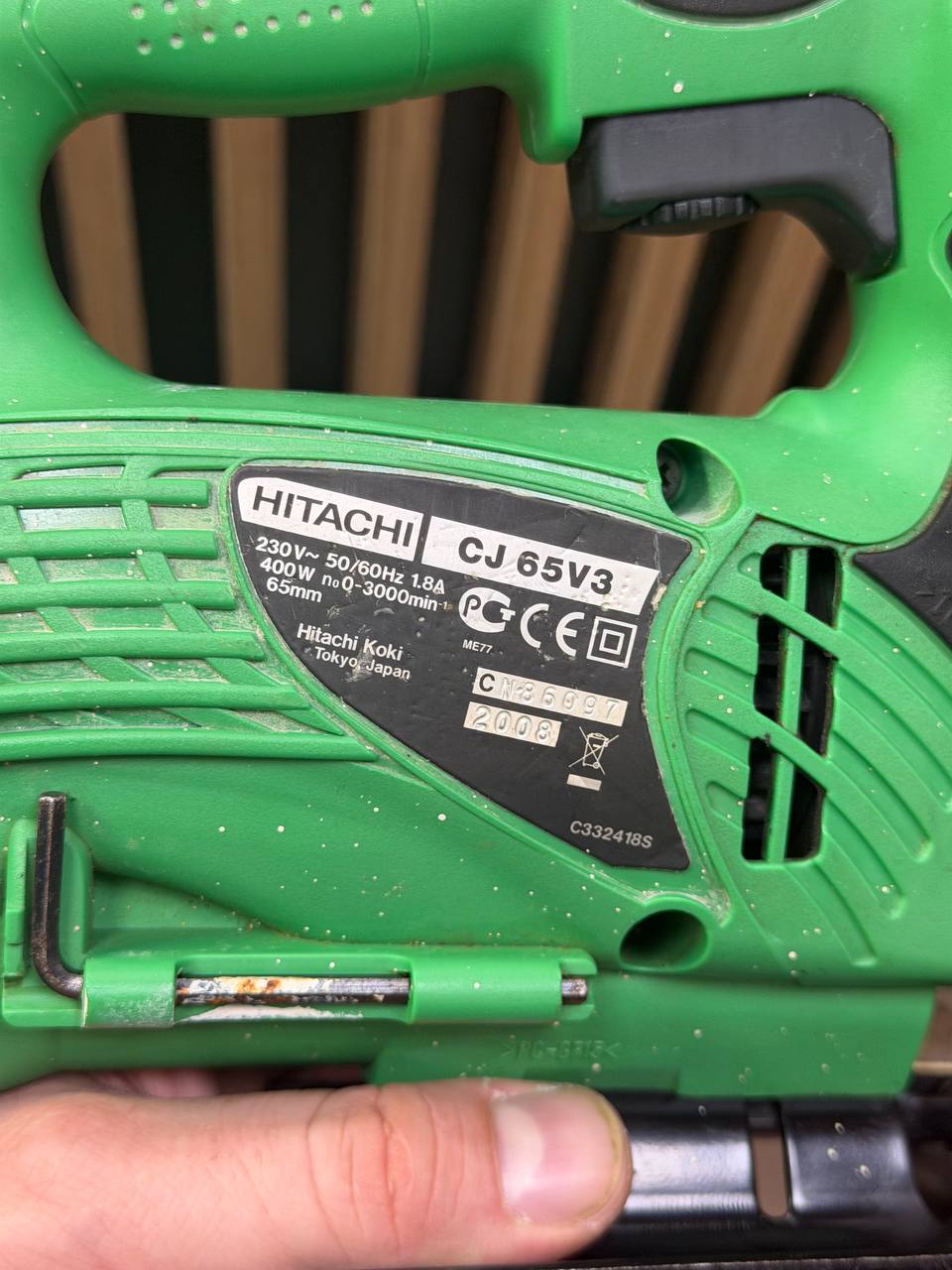 Лобзик Hitachi CJ65V3, зеленый, 400Вт, 3000х/мин, подключение к пылесосу