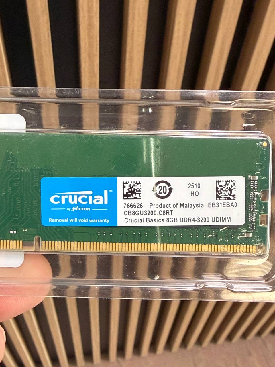 Модуль памяти DIMM DDR4 8Gb, 3200Mhz, Crucial CB8GU3200 (Новый)