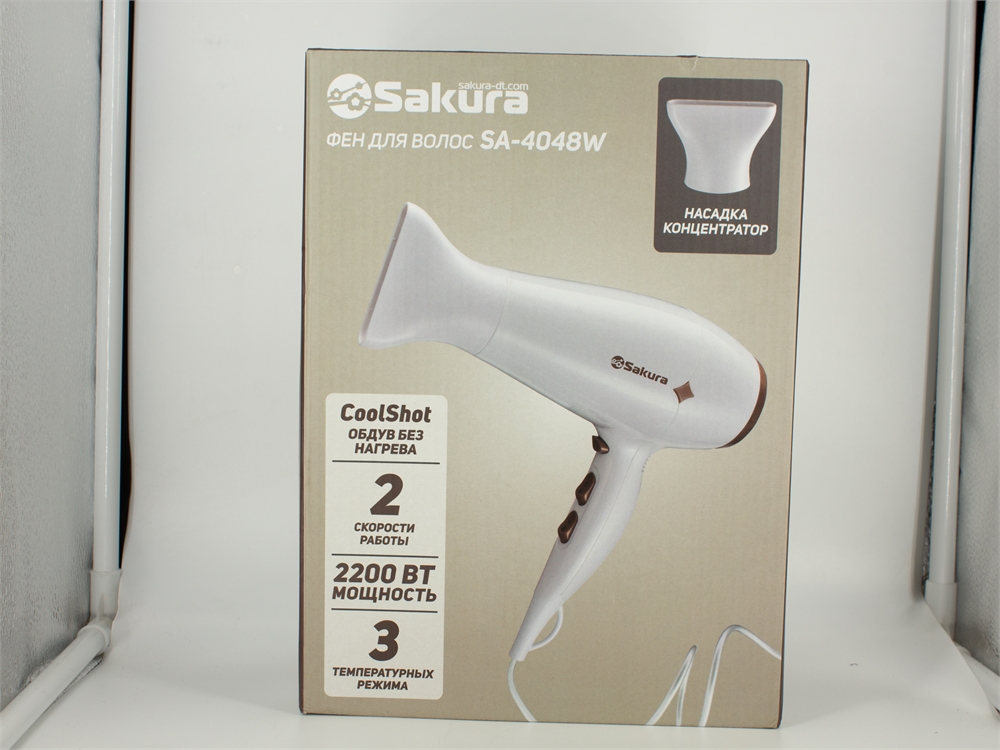 Фен для волос Sakura SA-4048W белый (Новый)